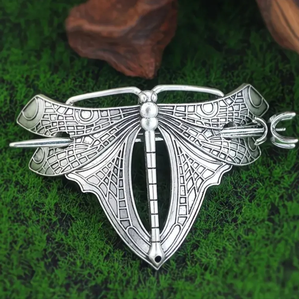 Silver Metal Dragonfly Hair Pin
